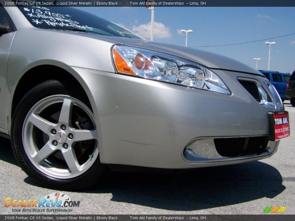 2008 Pontiac G6 V6 Sedan Liquid Silver Metallic / Ebony Black Photo #2