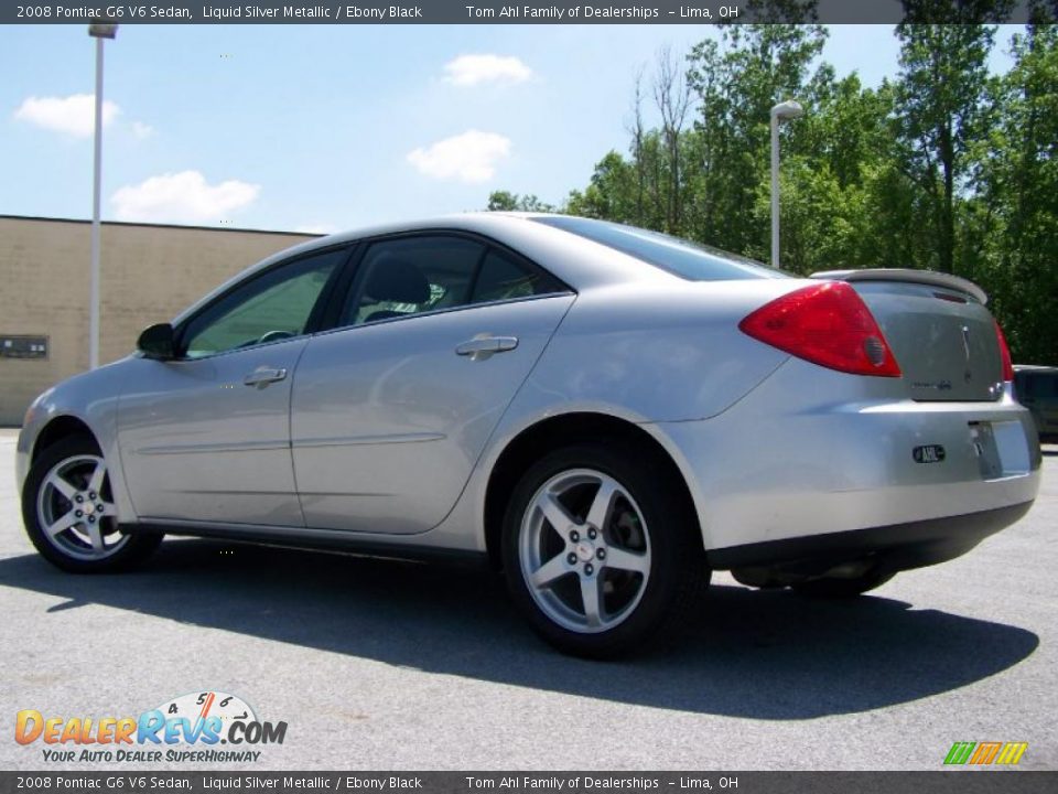 2008 Pontiac G6 V6 Sedan Liquid Silver Metallic / Ebony Black Photo #4