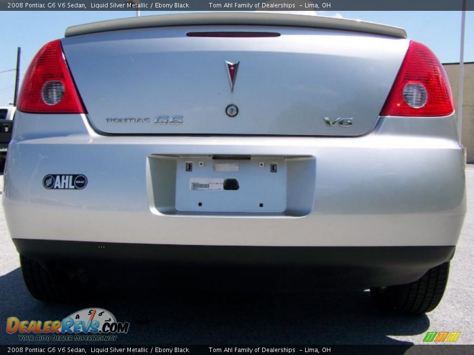 2008 Pontiac G6 V6 Sedan Liquid Silver Metallic / Ebony Black Photo #6