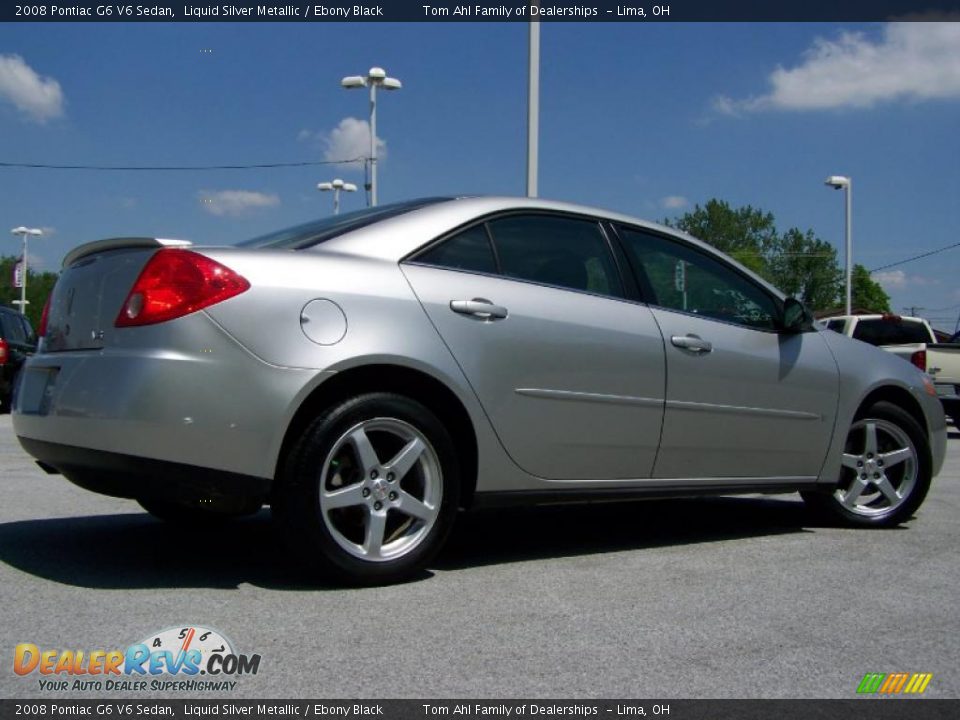 2008 Pontiac G6 V6 Sedan Liquid Silver Metallic / Ebony Black Photo #7