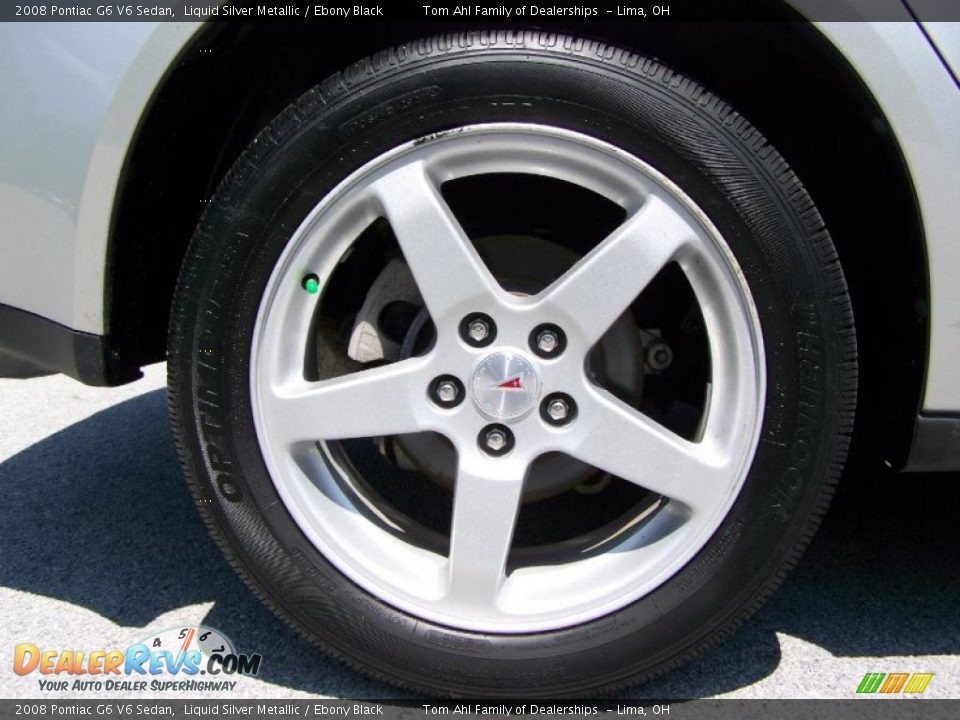 2008 Pontiac G6 V6 Sedan Liquid Silver Metallic / Ebony Black Photo #8