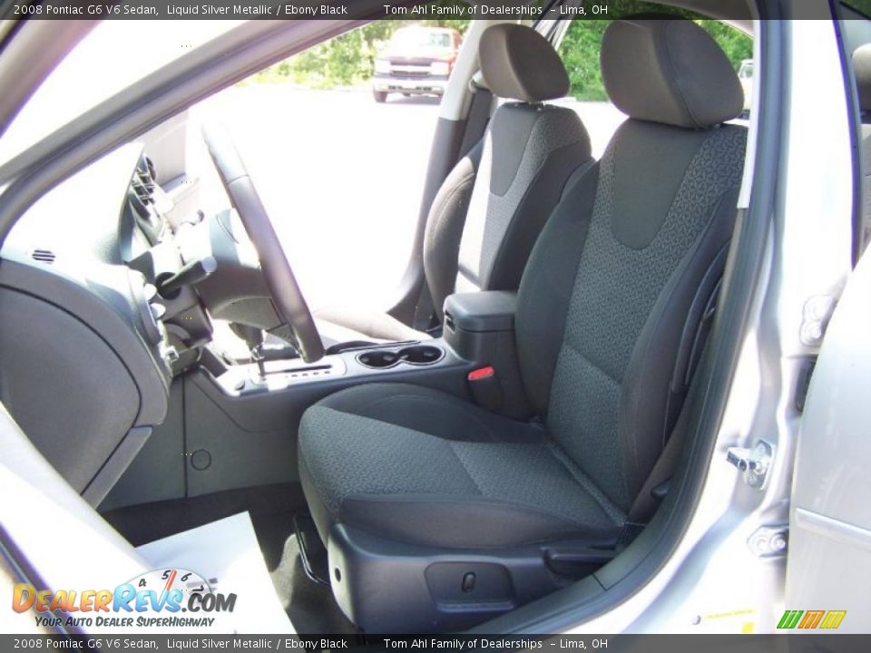 2008 Pontiac G6 V6 Sedan Liquid Silver Metallic / Ebony Black Photo #9