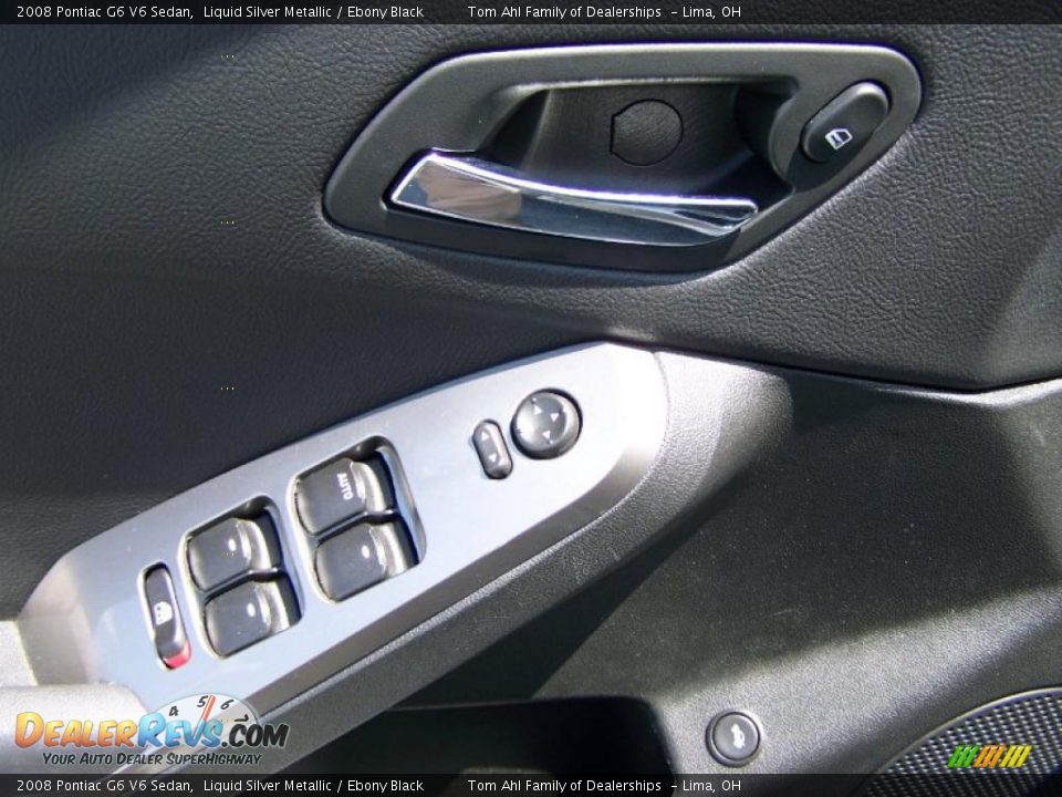 2008 Pontiac G6 V6 Sedan Liquid Silver Metallic / Ebony Black Photo #10