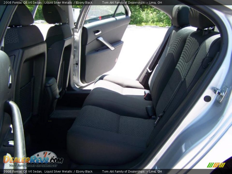 2008 Pontiac G6 V6 Sedan Liquid Silver Metallic / Ebony Black Photo #11