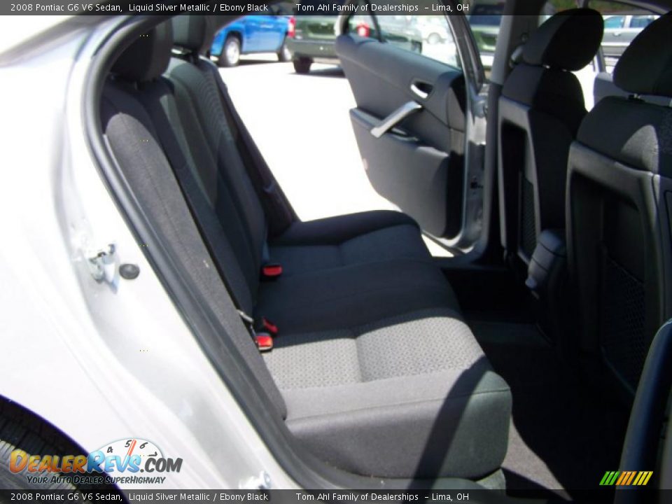 2008 Pontiac G6 V6 Sedan Liquid Silver Metallic / Ebony Black Photo #13