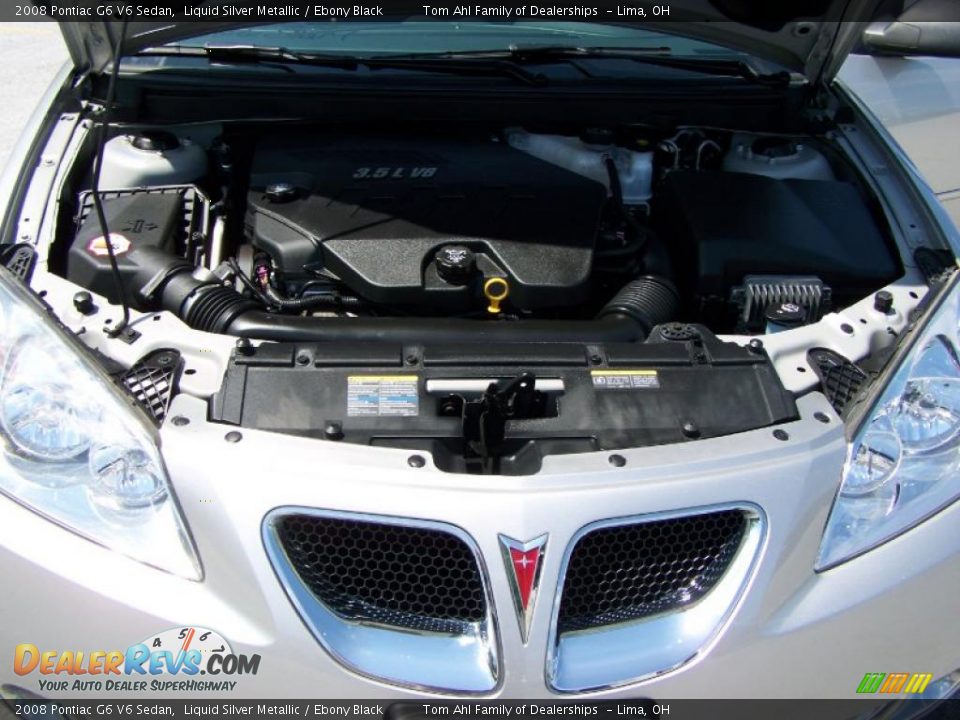 2008 Pontiac G6 V6 Sedan Liquid Silver Metallic / Ebony Black Photo #16