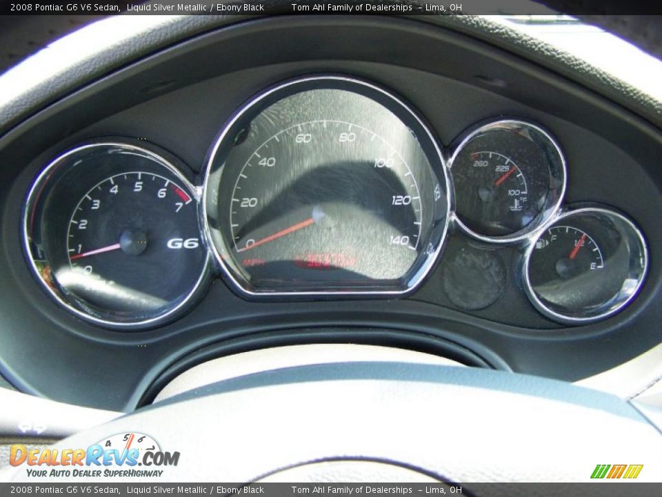 2008 Pontiac G6 V6 Sedan Liquid Silver Metallic / Ebony Black Photo #17