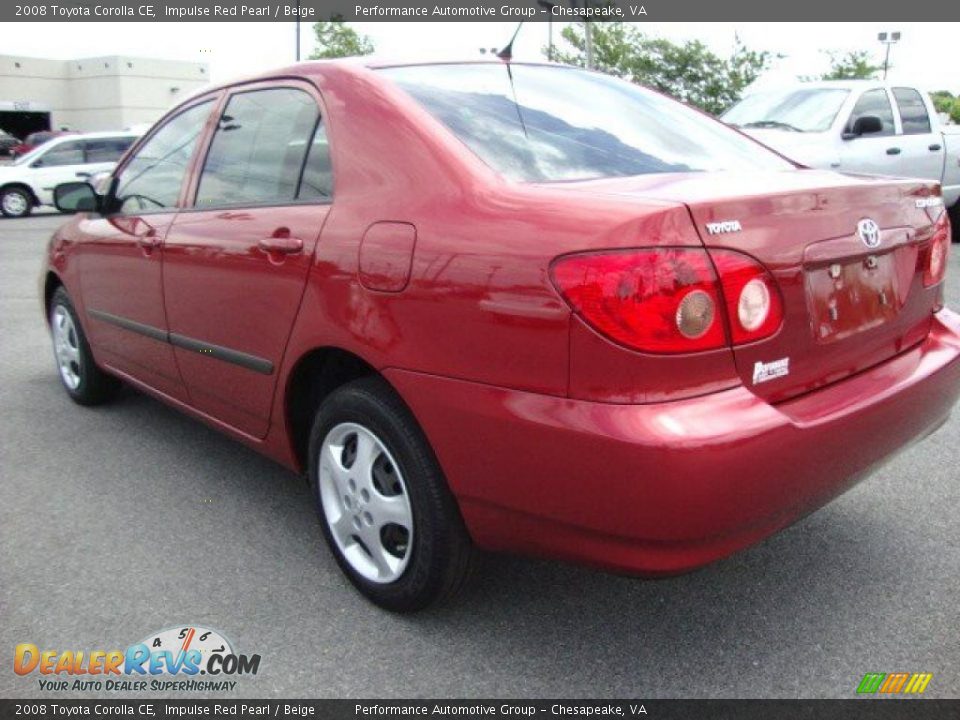 2008 Toyota Corolla CE Impulse Red Pearl / Beige Photo #3