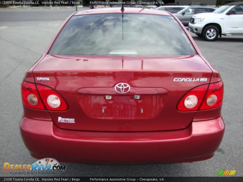 2008 Toyota Corolla CE Impulse Red Pearl / Beige Photo #4