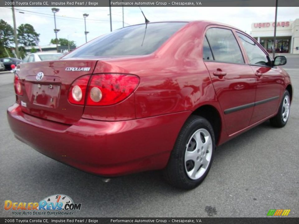 2008 Toyota Corolla CE Impulse Red Pearl / Beige Photo #5