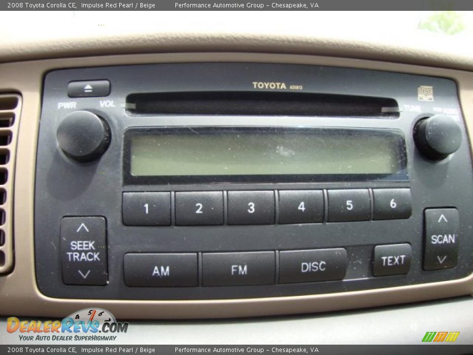 2008 Toyota Corolla CE Impulse Red Pearl / Beige Photo #13