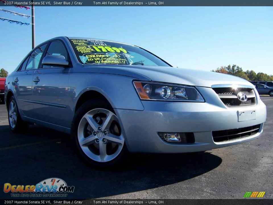 2007 Hyundai Sonata SE V6 Silver Blue / Gray Photo #5
