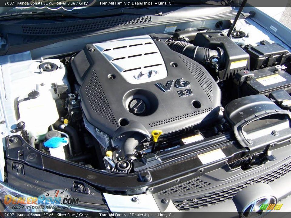 2007 Hyundai Sonata SE V6 Silver Blue / Gray Photo #11