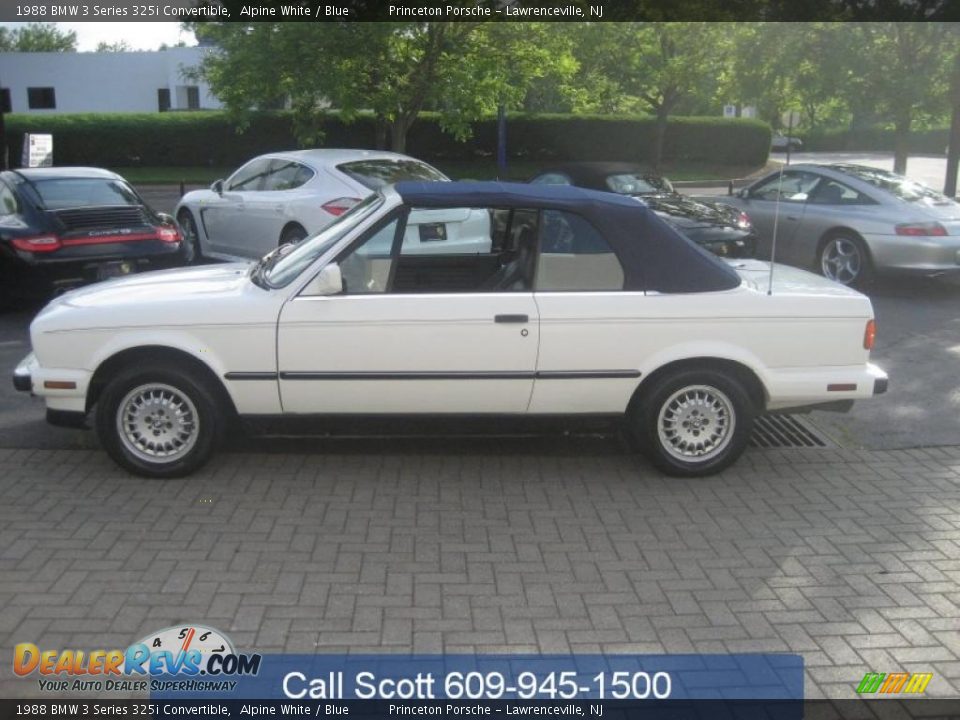 1988 BMW 3 Series 325i Convertible Alpine White / Blue Photo #1