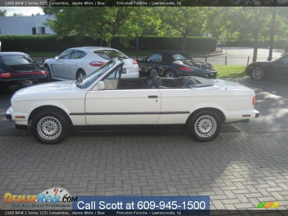 1988 BMW 3 Series 325i Convertible Alpine White / Blue Photo #2 ...