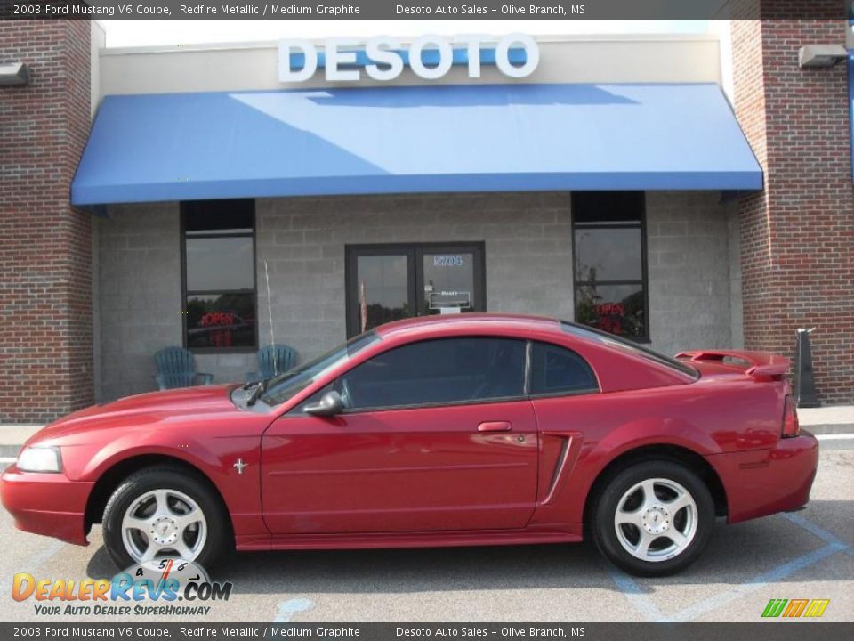 2003 Ford Mustang V6 Coupe Redfire Metallic / Medium Graphite Photo #1