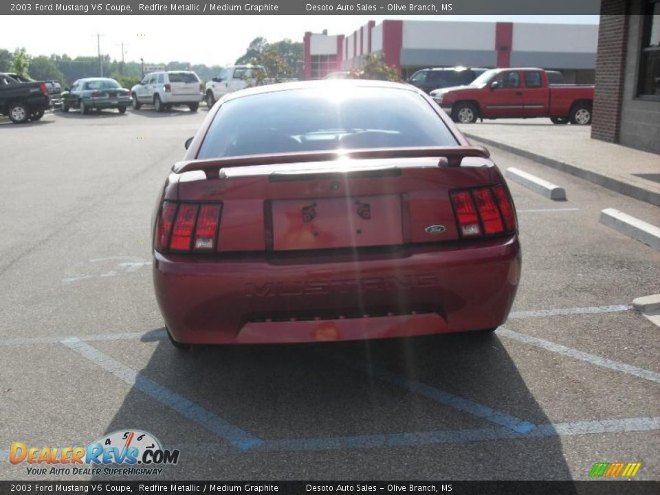 2003 Ford Mustang V6 Coupe Redfire Metallic / Medium Graphite Photo #3