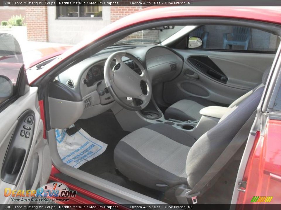 2003 Ford Mustang V6 Coupe Redfire Metallic / Medium Graphite Photo #4