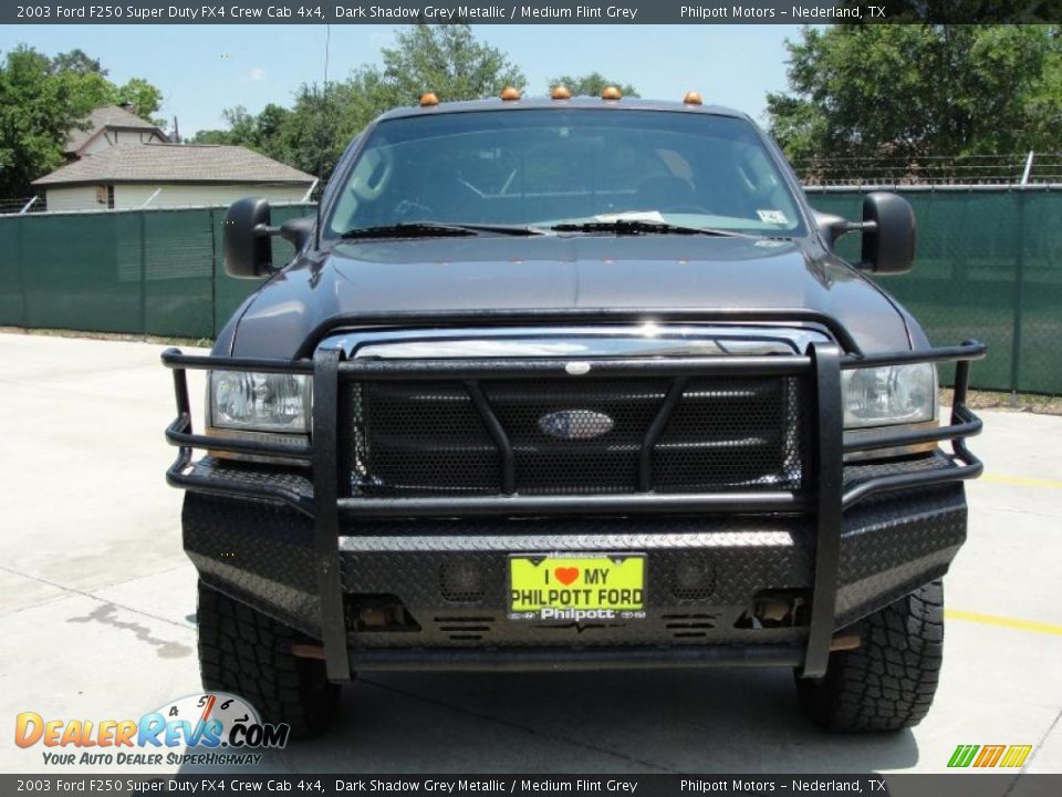 2003 Ford F250 Super Duty FX4 Crew Cab 4x4 Dark Shadow Grey Metallic / Medium Flint Grey Photo #8