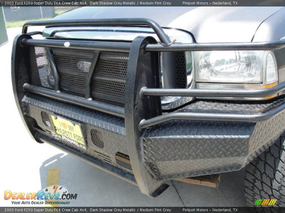 2003 Ford F250 Super Duty FX4 Crew Cab 4x4 Dark Shadow Grey Metallic / Medium Flint Grey Photo #11