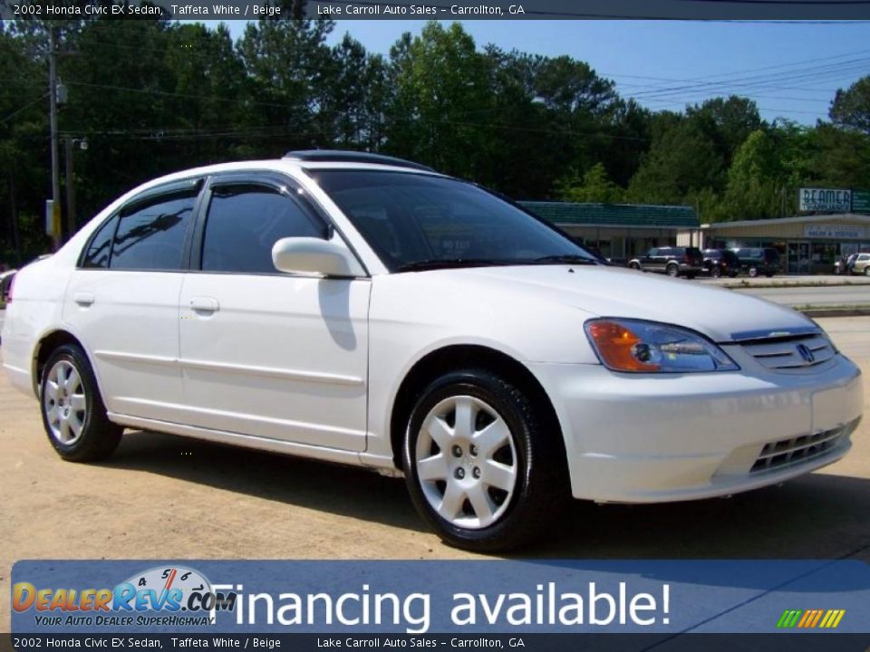 2002 Honda Civic EX Sedan Taffeta White / Beige Photo #1