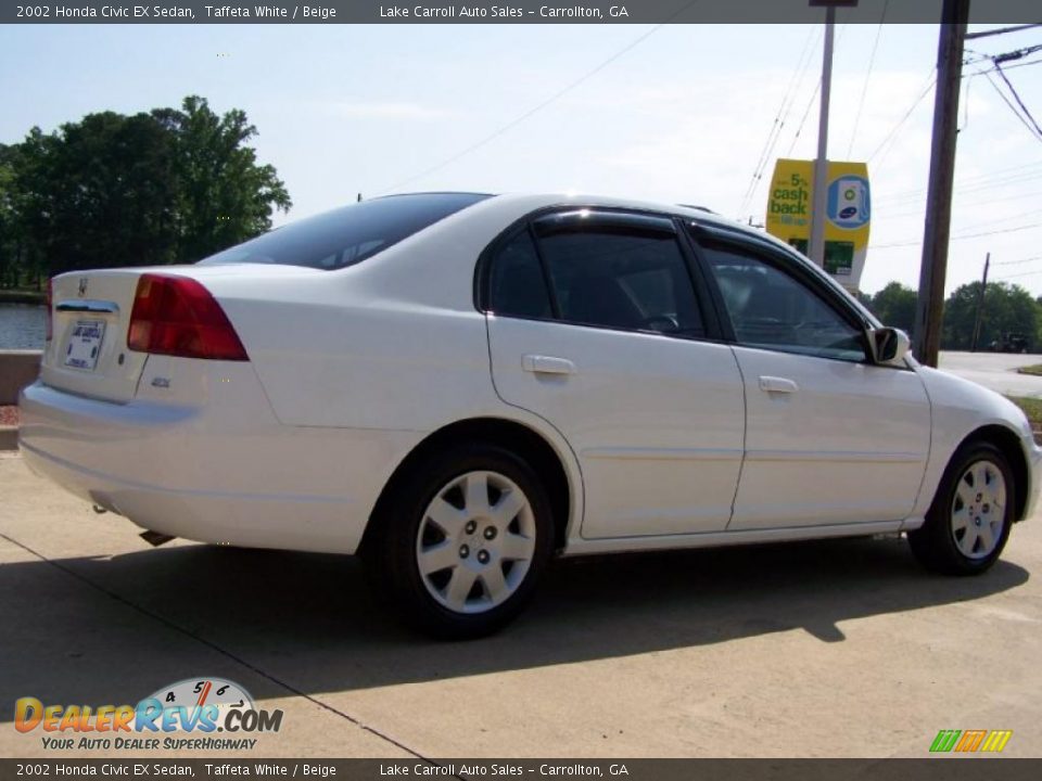 2002 Honda Civic EX Sedan Taffeta White / Beige Photo #3