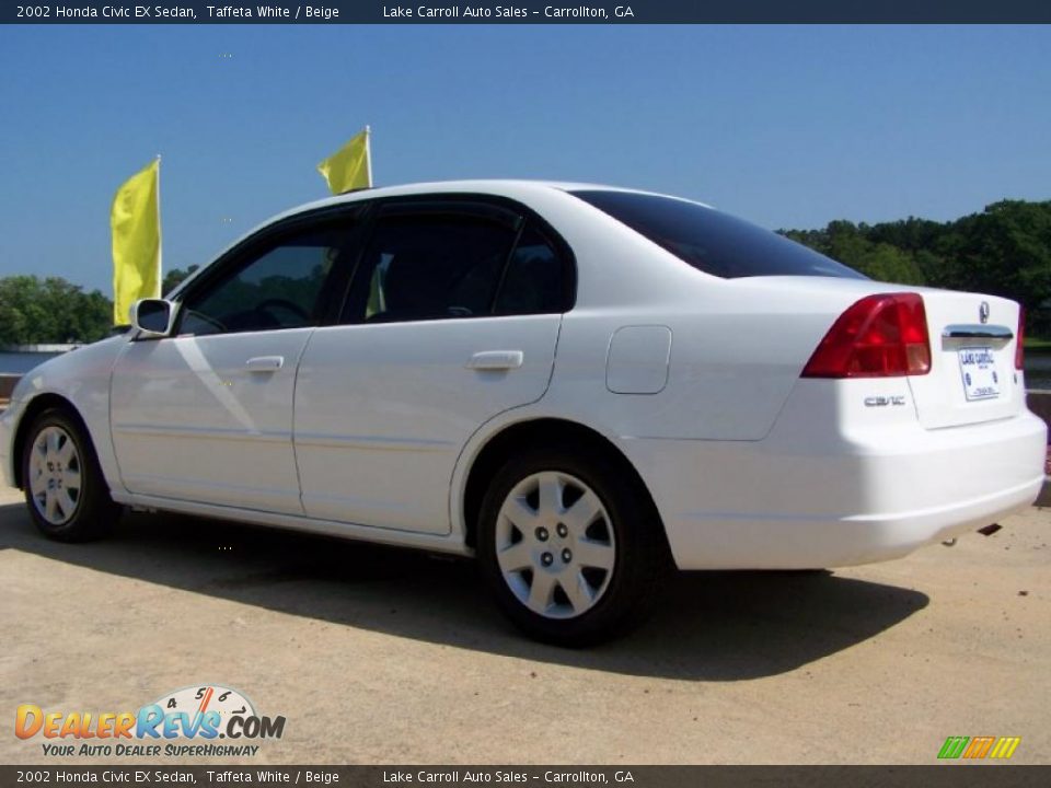 2002 Honda Civic EX Sedan Taffeta White / Beige Photo #4