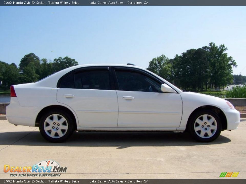 2002 Honda Civic EX Sedan Taffeta White / Beige Photo #11