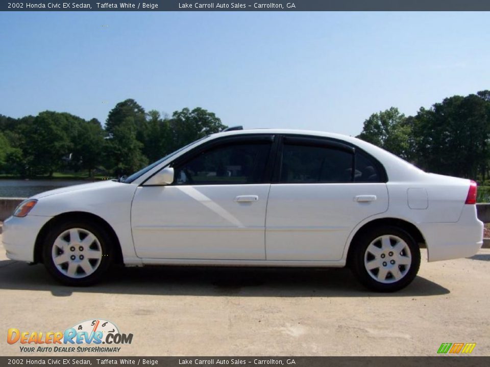 2002 Honda Civic EX Sedan Taffeta White / Beige Photo #12