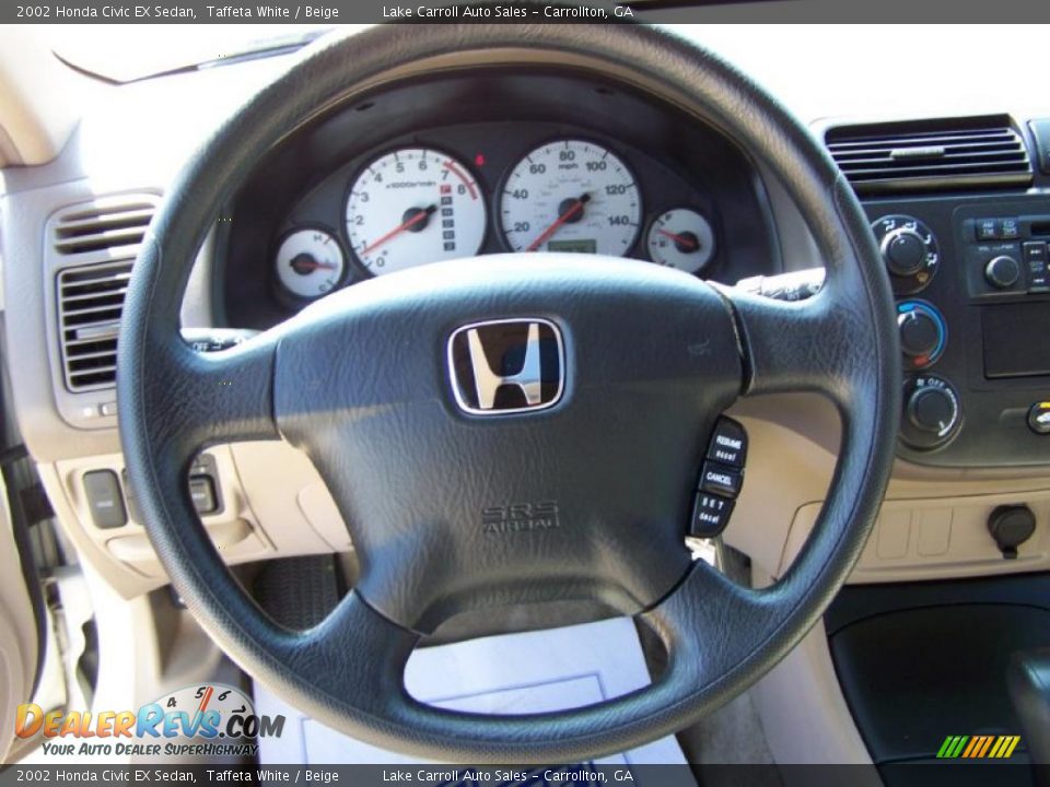 2002 Honda Civic EX Sedan Taffeta White / Beige Photo #19