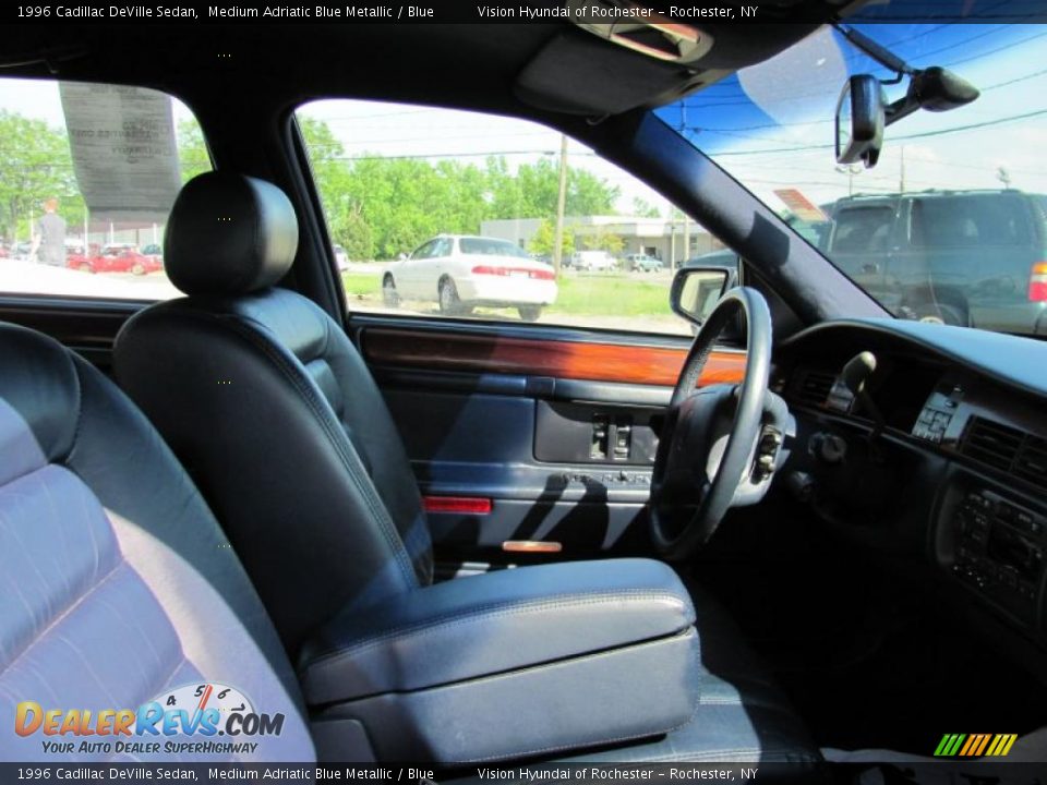 1996 Cadillac DeVille Sedan Medium Adriatic Blue Metallic / Blue Photo #7