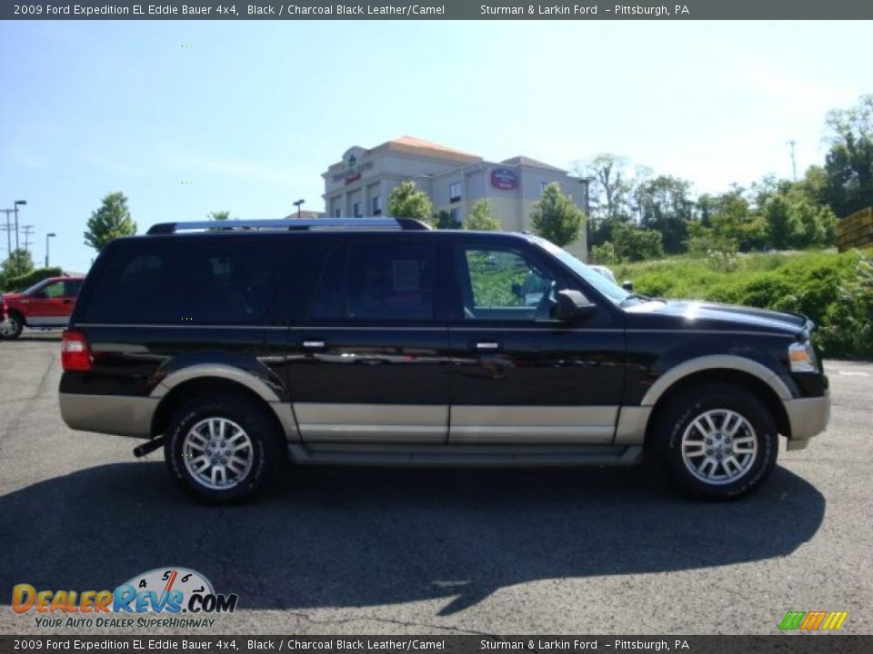 2009 Ford Expedition EL Eddie Bauer 4x4 Black / Charcoal Black Leather/Camel Photo #2