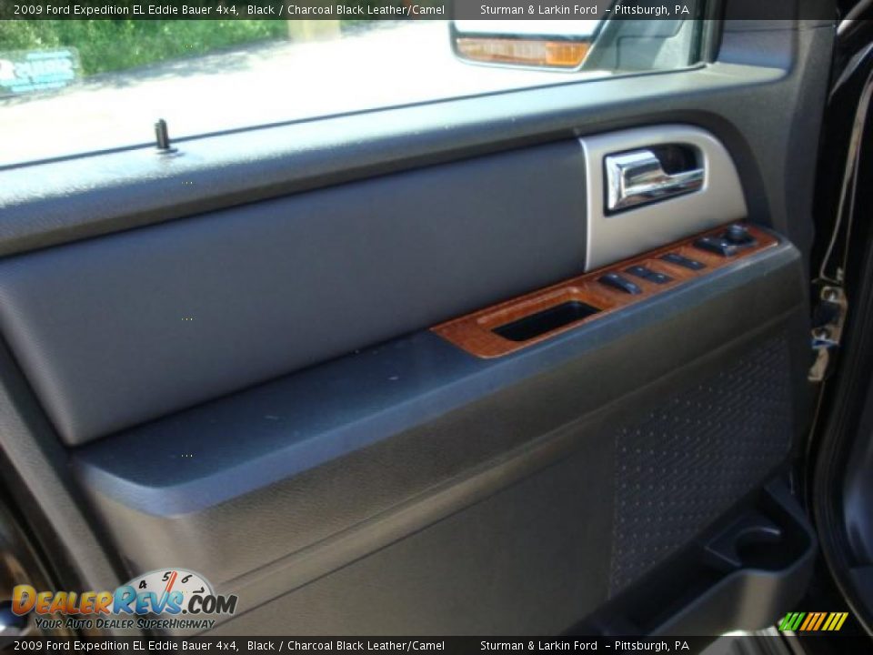 2009 Ford Expedition EL Eddie Bauer 4x4 Black / Charcoal Black Leather/Camel Photo #17