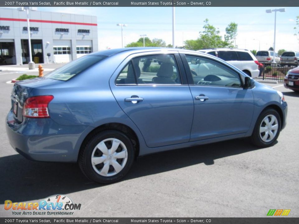 2007 Toyota Yaris Sedan Pacific Blue Metallic / Dark Charcoal Photo #2