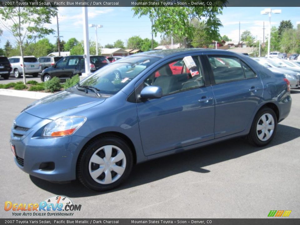2007 Toyota Yaris Sedan Pacific Blue Metallic / Dark Charcoal Photo #5