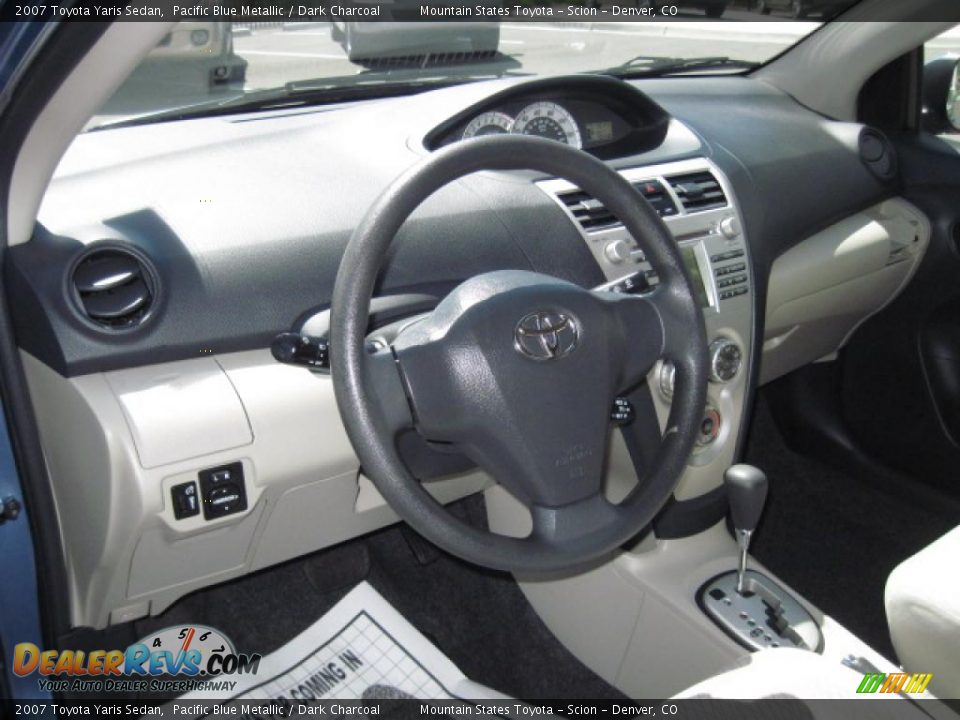 2007 Toyota Yaris Sedan Pacific Blue Metallic / Dark Charcoal Photo #14