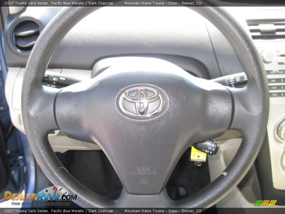 2007 Toyota Yaris Sedan Pacific Blue Metallic / Dark Charcoal Photo #15