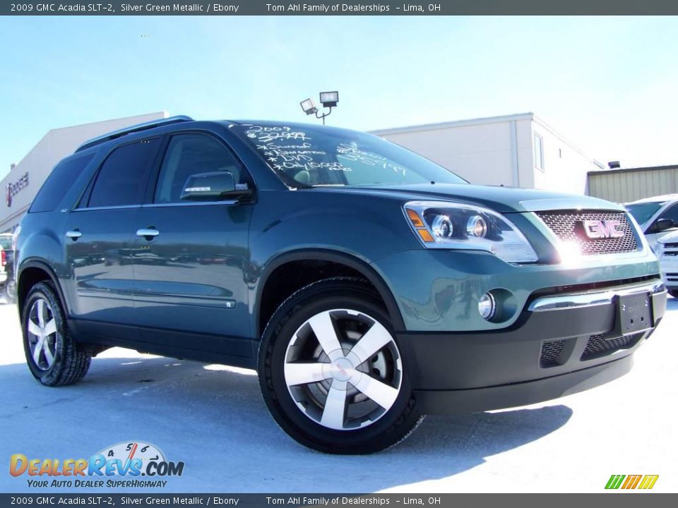 2009 GMC Acadia SLT-2 Silver Green Metallic / Ebony Photo #8