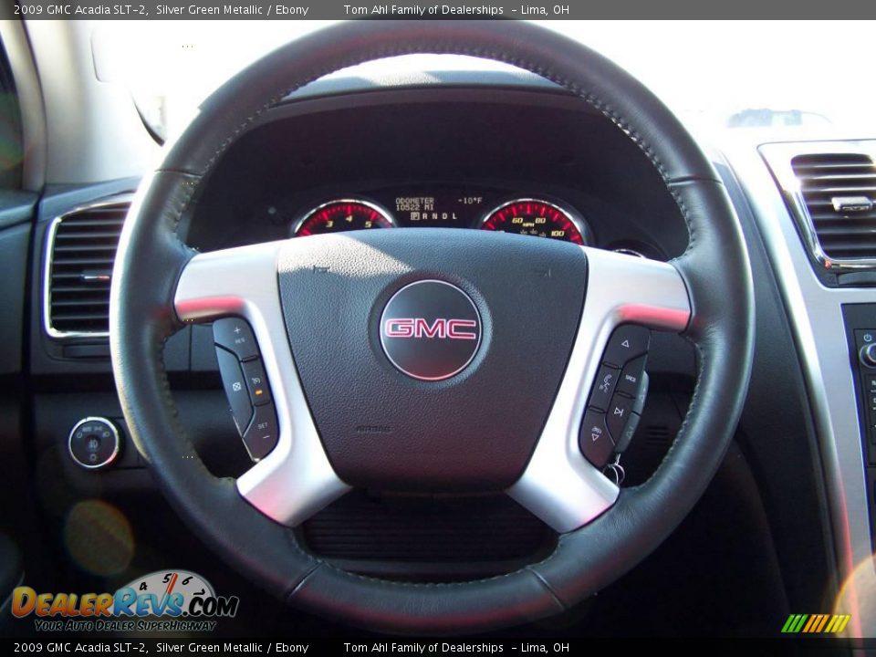 2009 GMC Acadia SLT-2 Silver Green Metallic / Ebony Photo #21
