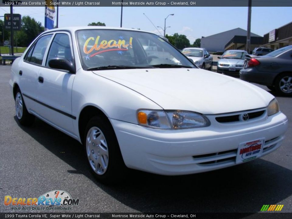 1999 Toyota Corolla VE Super White / Light Charcoal Photo #7