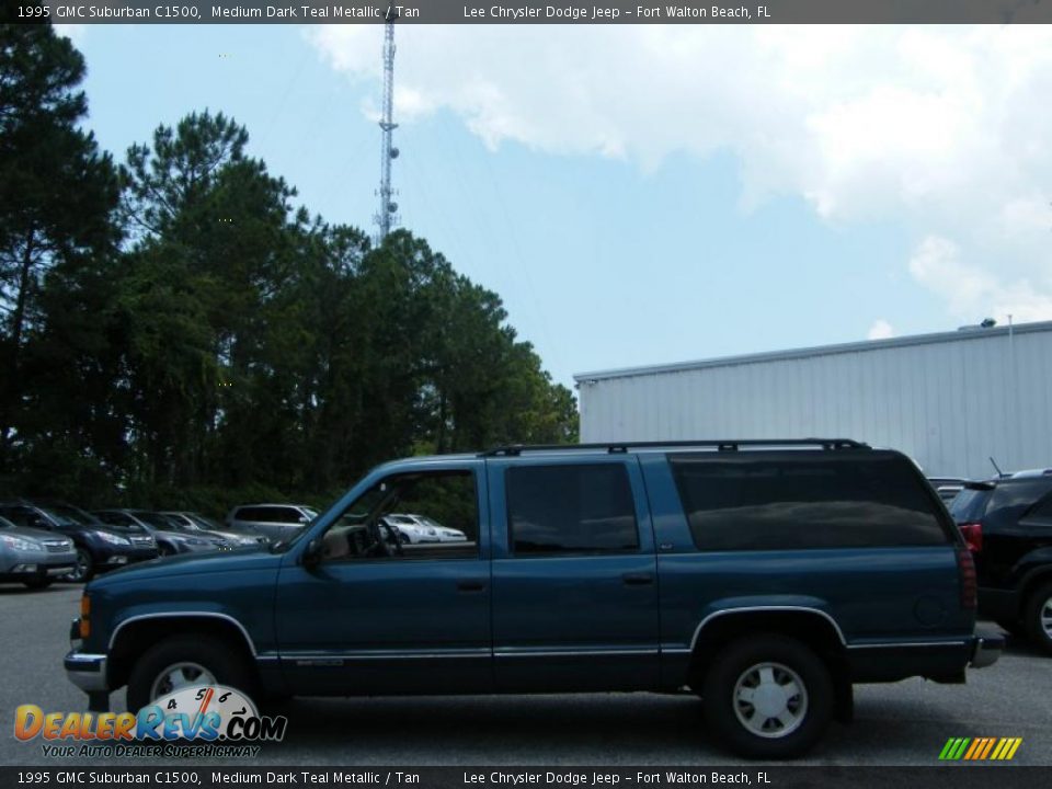 1995 GMC Suburban C1500 Medium Dark Teal Metallic / Tan Photo #2