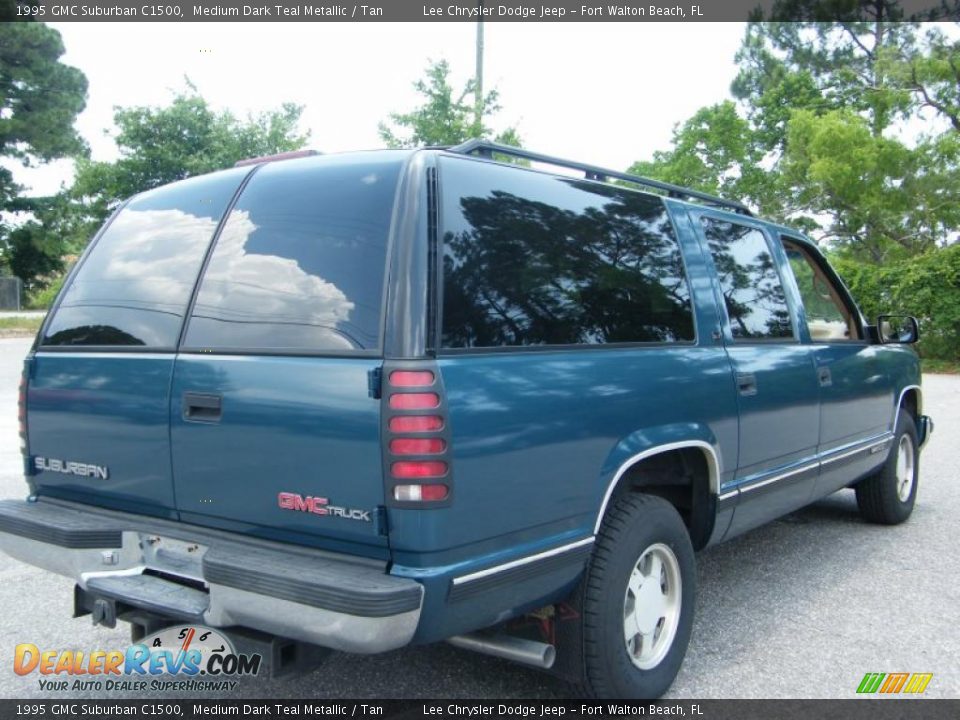 1995 GMC Suburban C1500 Medium Dark Teal Metallic / Tan Photo #5