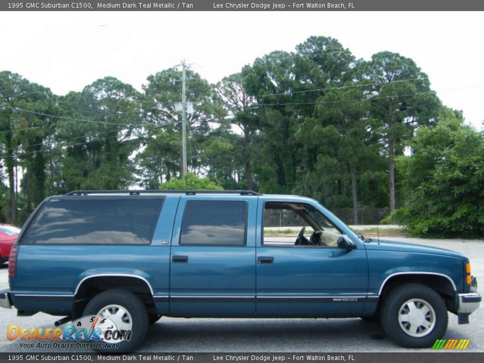 1995 GMC Suburban C1500 Medium Dark Teal Metallic / Tan Photo #6