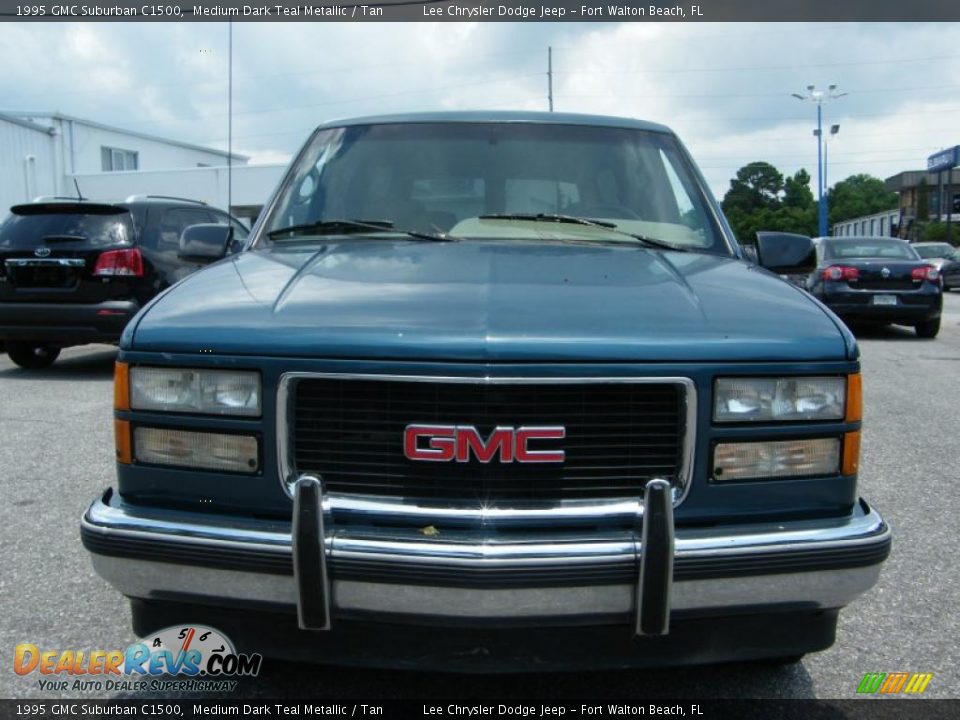 1995 GMC Suburban C1500 Medium Dark Teal Metallic / Tan Photo #8