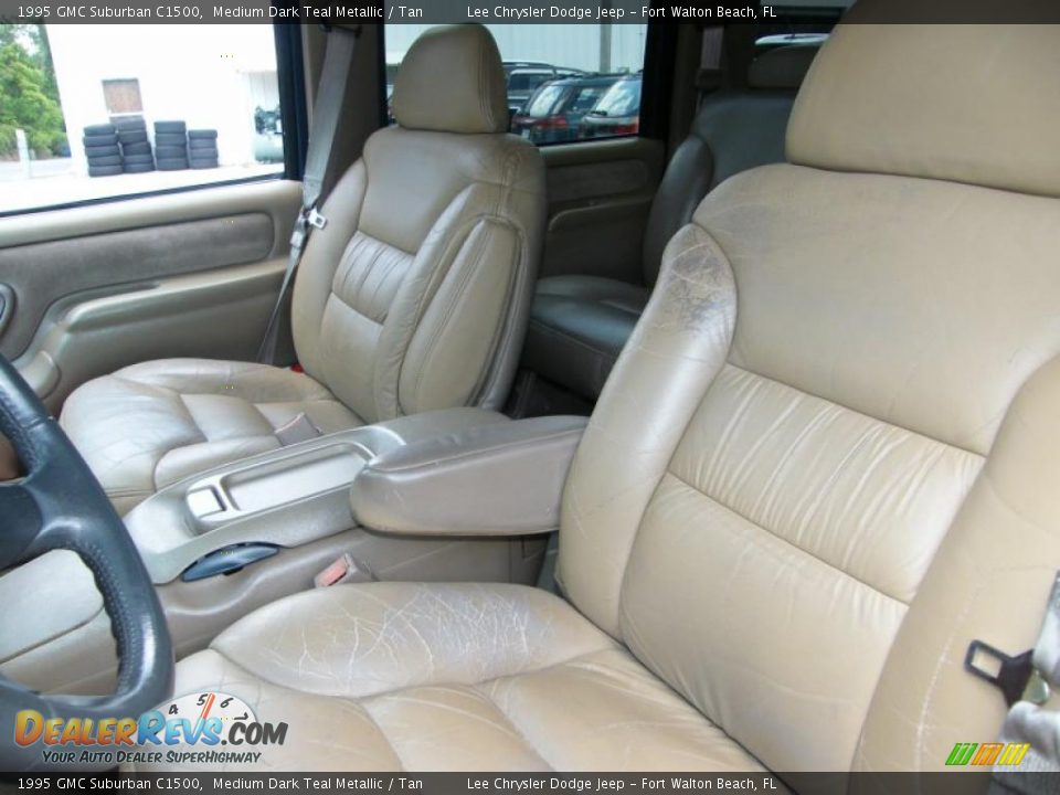 1995 GMC Suburban C1500 Medium Dark Teal Metallic / Tan Photo #13