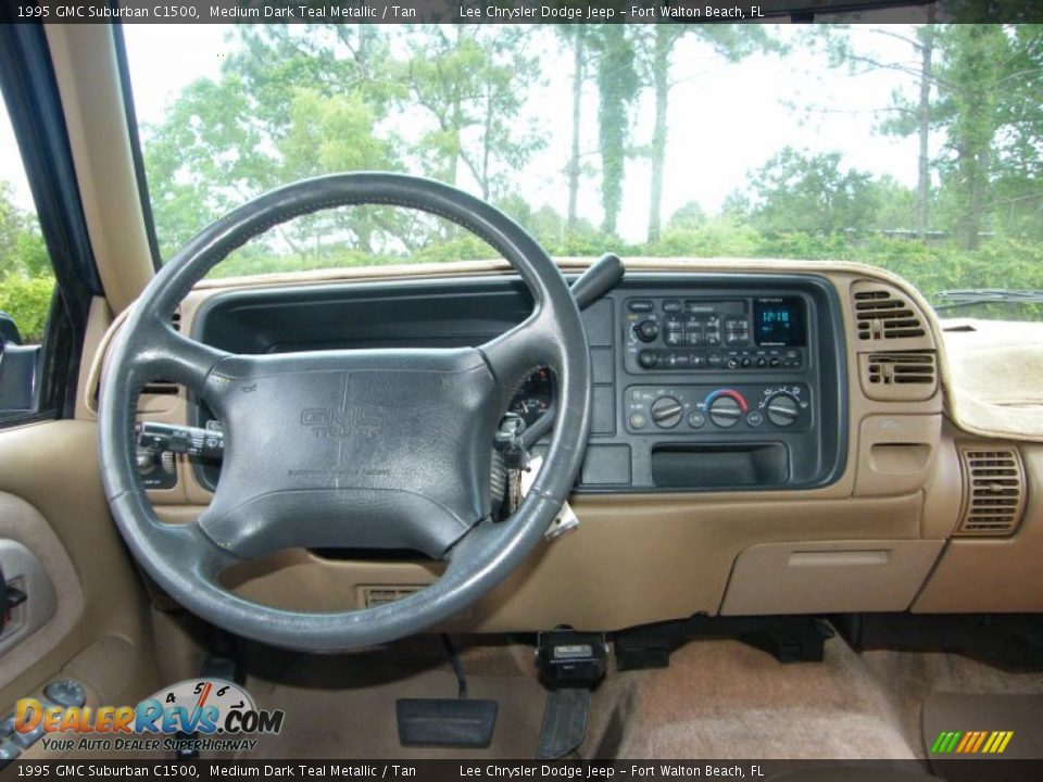 1995 GMC Suburban C1500 Medium Dark Teal Metallic / Tan Photo #17