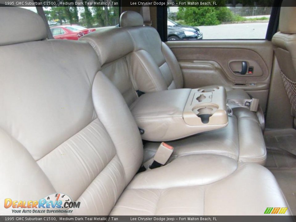 1995 GMC Suburban C1500 Medium Dark Teal Metallic / Tan Photo #26