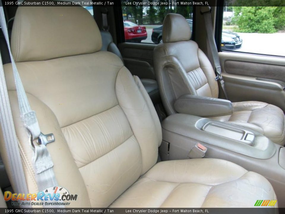 1995 GMC Suburban C1500 Medium Dark Teal Metallic / Tan Photo #27