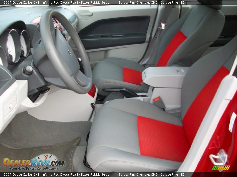 2007 Dodge Caliber SXT Inferno Red Crystal Pearl / Pastel Pebble Beige Photo #6