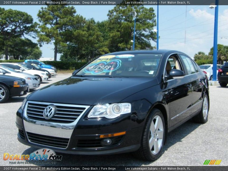 2007 Volkswagen Passat 2.0T Wolfsburg Edition Sedan Deep Black / Pure Beige Photo #1